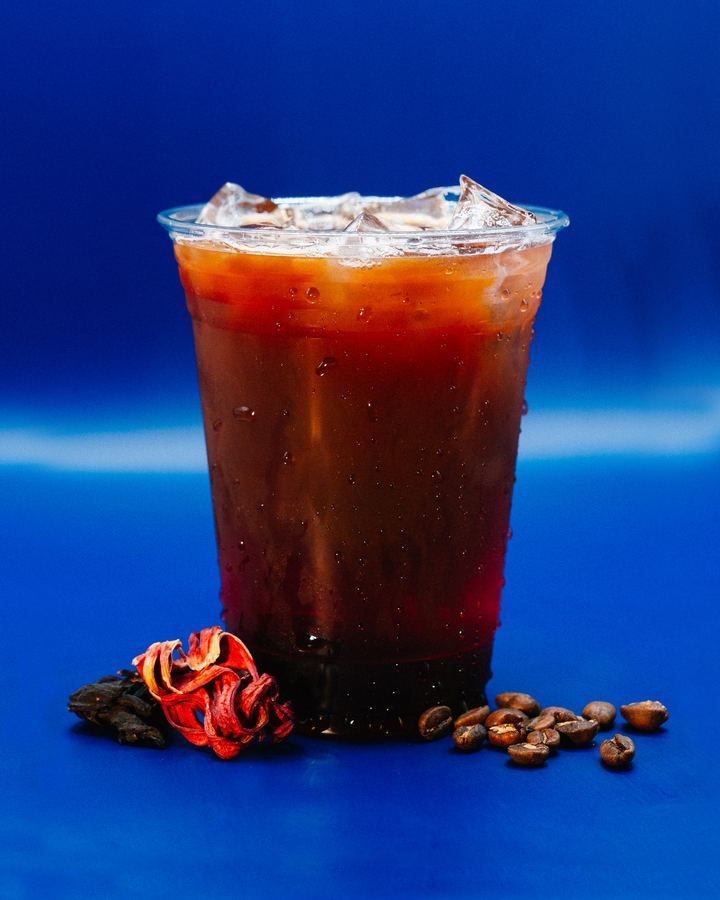 Espresso Tonic with hibiscus