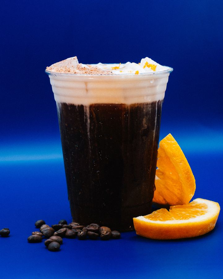 Mont Blanc, cold brew with orange cold foam